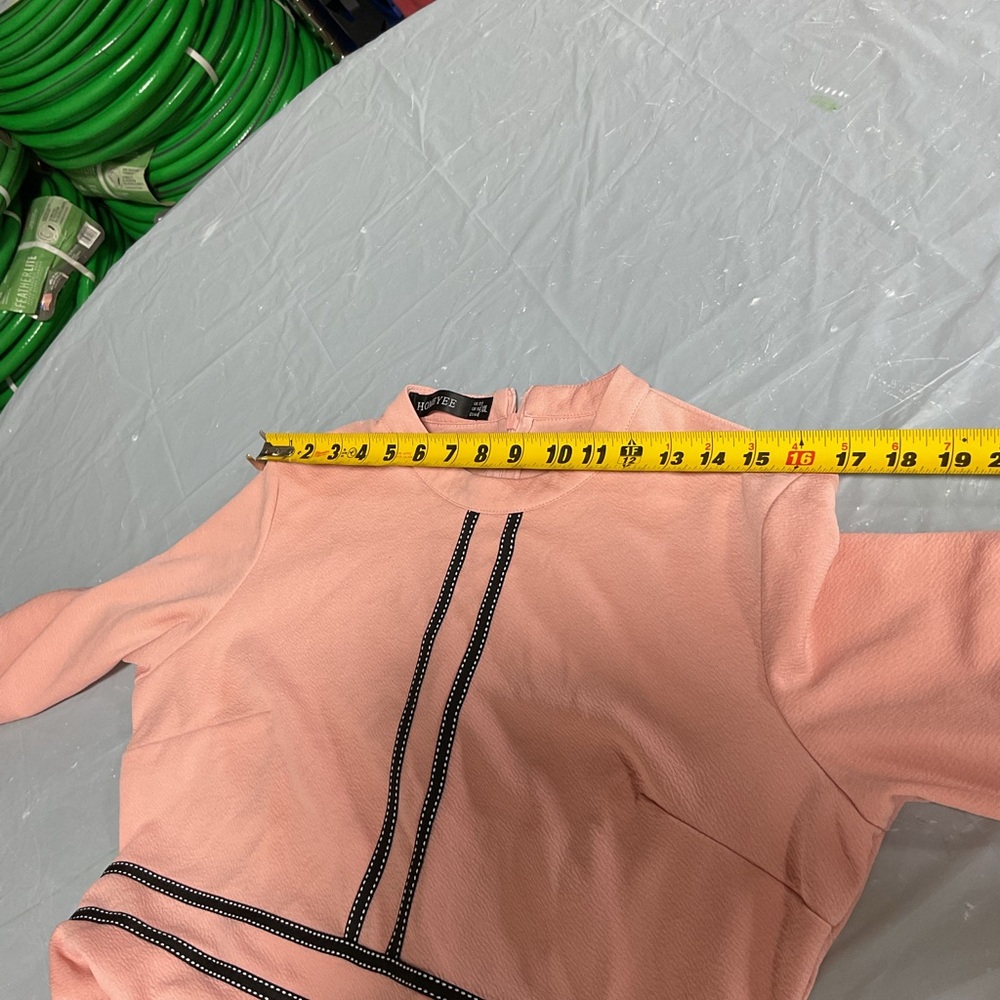 Elegant Pink Dress with Black Accents size 12 It has some small spots, - Picture 9 of 10